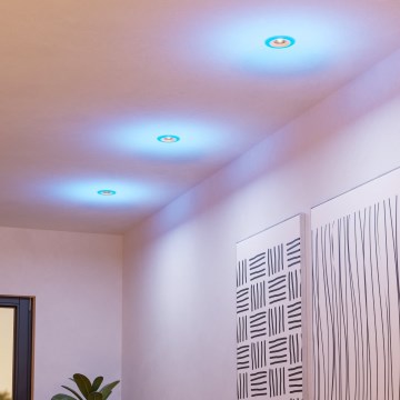 Eglo - НАБІР 3xLED RGBW Вбудований стельовий світильник для ванної з регулюванням яскравості 3xLED/3,8W/230V 2700-6500K IP44 + пульт дистанційного керування