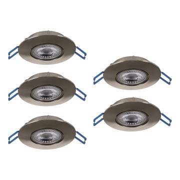Eglo - НАБІР 5xLED вбудований стельовий світильник LED/4,9W/230V 2700/4000/6500K діаметр 9 см матовий хром