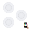 Eglo - Набір із 3 LED RGB затемнюваних вбудованих світильників FUEVA-C LED/3W/230V, діаметр 8,5 см