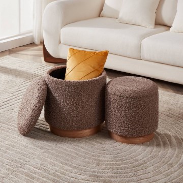 Eglo - НАБОР 2x Табурет диаметр 31,5/38,5 см коричневый