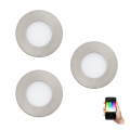 Eglo - НАБОР 3x Светодиодный встроенный RGB-светильник с регулированием яркости FUEVA-C 1xLED/3W/230V