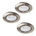 Eglo - НАБОР 3x Светодиодный встроенный светильник 1xGU10/4W/230V матовый хром