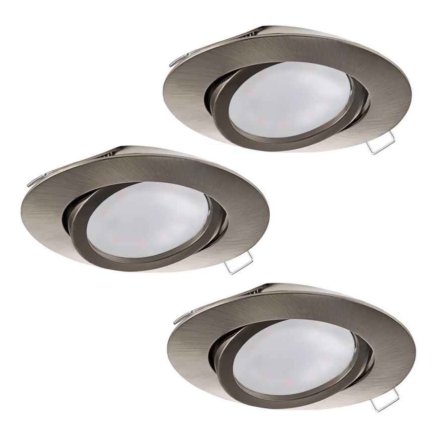 Eglo - НАБОР 3x Светодиодный встроенный светильник TEDO 3xGU10-LED/5W/230V