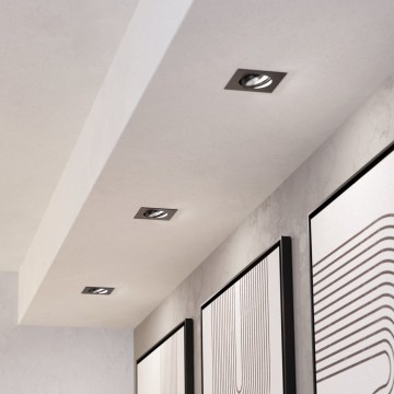Eglo - набор из 3 диммируемых встраиваемых потолочных LED-светильников LED/6,4W/230V 8,8x8,8 cm чёрный