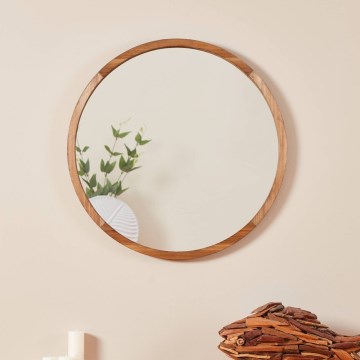 Eglo - Настенное зеркало диаметр 70 см коричневый