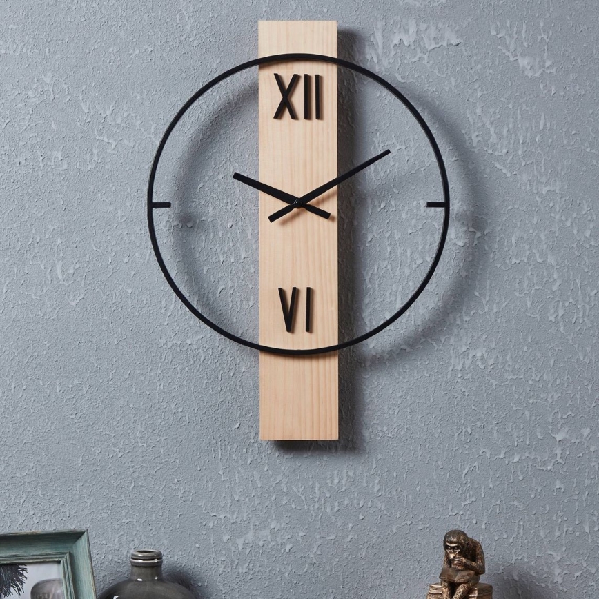 Eglo - Настенные часы 1xAA 56x40 см дерево/металл