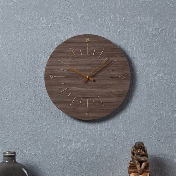 Eglo - Настенные часы 1xAA диаметр 30 см коричневый