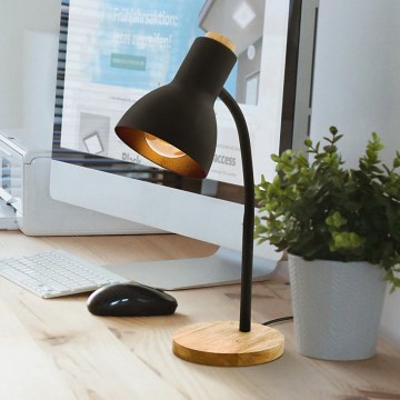 Eglo - Настільна лампа 1xE27/40W/230V чорний