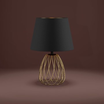 Eglo - Настільна лампа 1xE27/40W/230V чорний/золотий