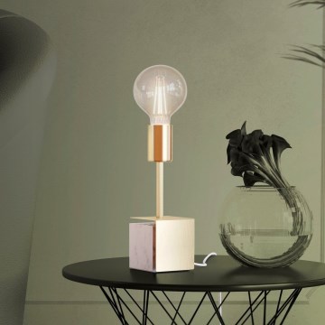 Eglo - Настільна лампа 1xE27/40W/230V золотий/білий мармур