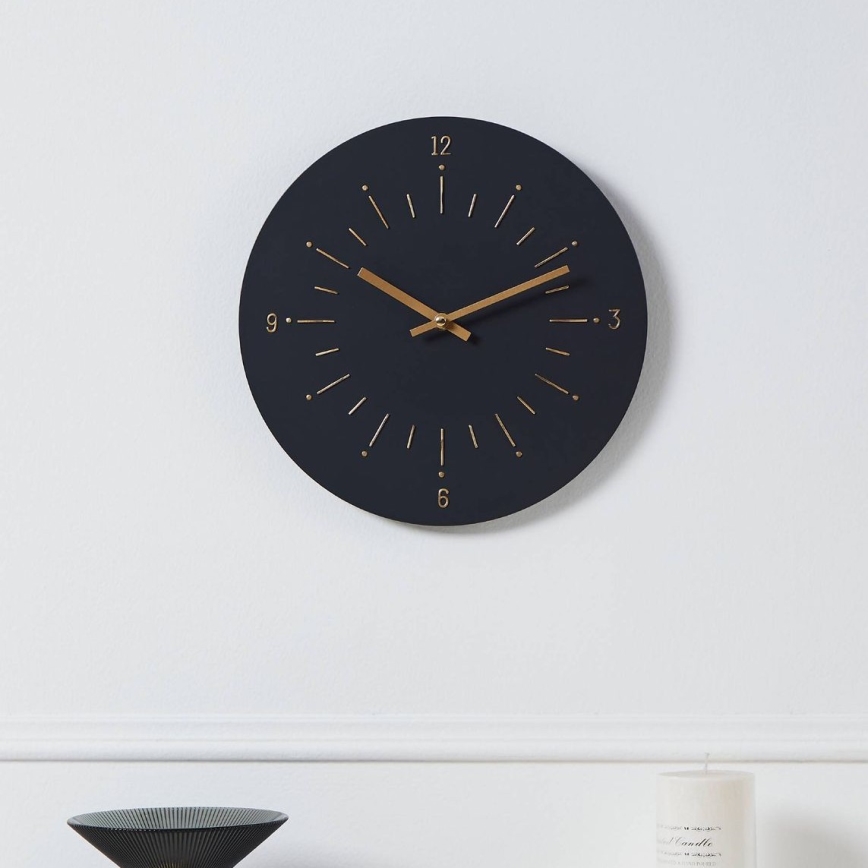 Eglo - Настінний годинник 1xAA діаметр 30 см чорний