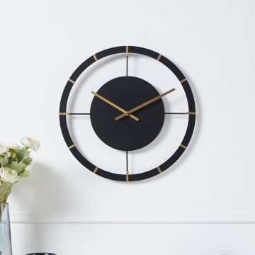Eglo - Настінний годинник 1xAA діаметр 40 см чорний/золотий