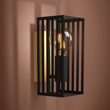 Eglo - Настінний світильник 1xE27/40W/230V чорний/коричневий