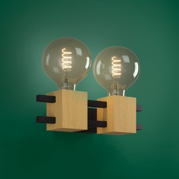 Eglo - Настінний світильник 2xE27/40W/230V чорний/коричневий