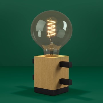 Eglo - Настольная лампа 1xE27/40W/230V черный/коричневый