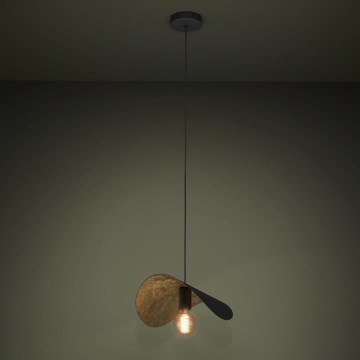 Eglo - Підвісна люстра 1xE27/40W/230V 41 см чорний/золотий