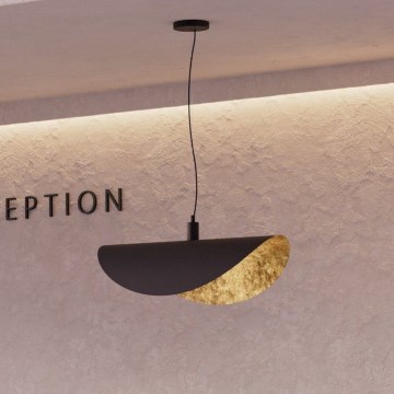 Eglo - Підвісна люстра 1xE27/40W/230V 80 см чорний/золотий