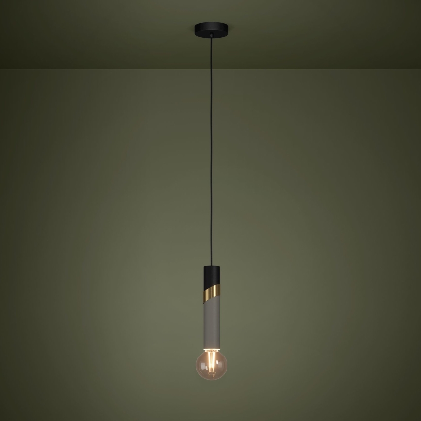 Eglo - Підвісна люстра 1xE27/40W/230V чорний/золотий