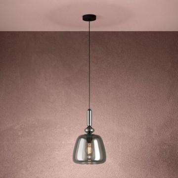Eglo - Підвісна люстра 1xE27/40W/230V димчастий