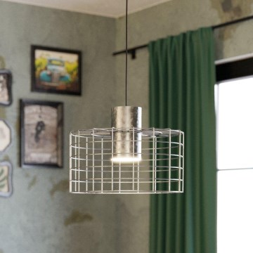 Eglo - Підвісна люстра 1xE27/40W/230V ø 38 см срібний