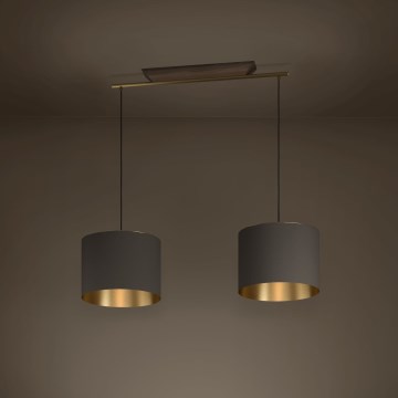 Eglo - Підвісна люстра 2xE27/40W/230V коричневий/золотий