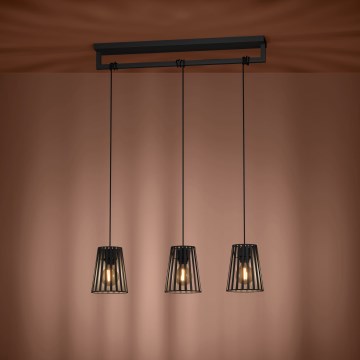 Eglo - Підвісна люстра 3xE27/40W/230V чорний