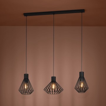 Eglo - Підвісна люстра 3xE27/40W/230V чорний