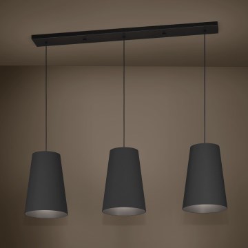 Eglo - Підвісна люстра 3xE27/40W/230V чорний