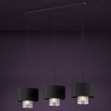 Eglo - Підвісна люстра 3xE27/40W/230V чорний