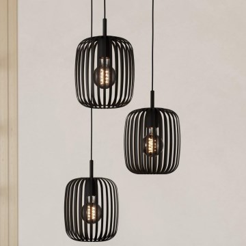 Eglo - Підвісна люстра 3xE27/40W/230V чорний