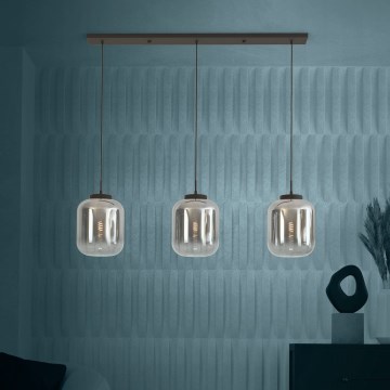 Eglo - Підвісна люстра 3xE27/40W/230V димчастий