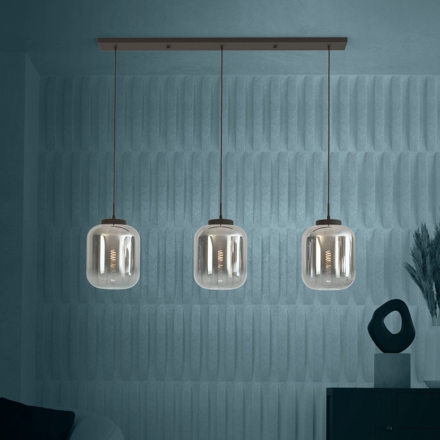 Eglo - Підвісна люстра 3xE27/40W/230V димчастий