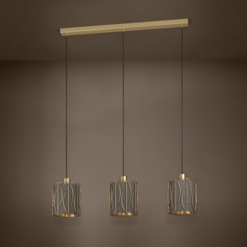 Eglo - Підвісна люстра 3xE27/40W/230V золотий/коричневий