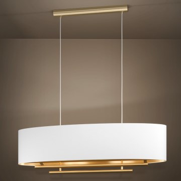 Eglo - Підвісна люстра 4xE27/40W/230V білий/золотий