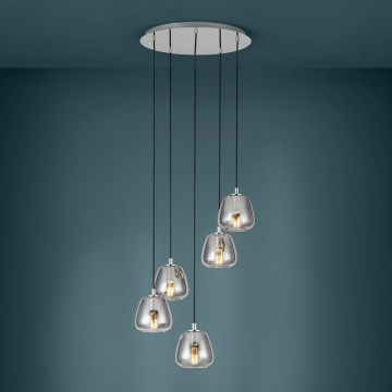 Eglo - Підвісна люстра 5xE27/40W/230V димчастий