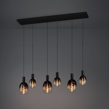 Eglo - Підвісна люстра 6xE27/40W/230V чорний