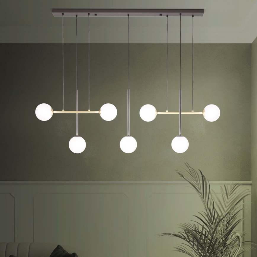 Eglo - Підвісна люстра 7xE14/40W/230V золотий/чорний