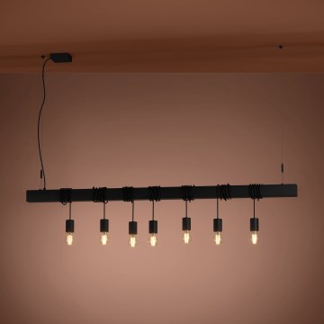 Eglo - Підвісна люстра TOWNSHEND 7xE27/40W/230V чорний