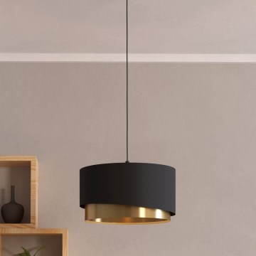 Eglo - Подвесная люстра 1xE27/40W/230V черный/золотистый