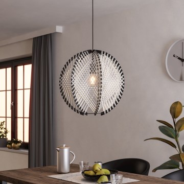 Eglo - Подвесная люстра 1xE27/40W/230V диаметр 48 см белый/черный
