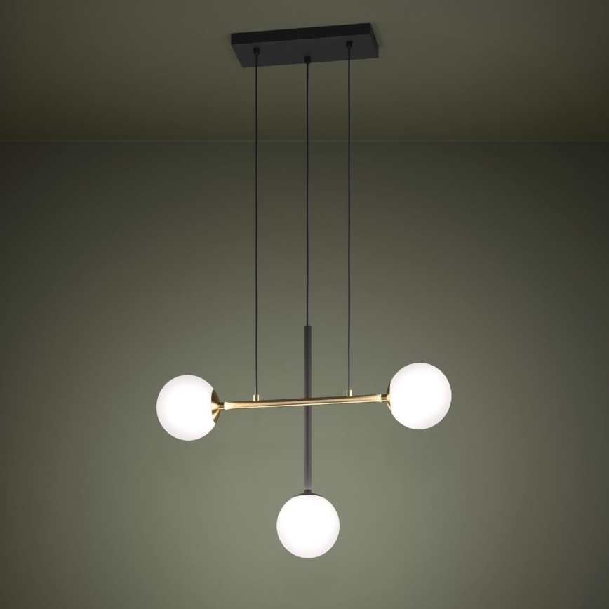 Eglo - Подвесная люстра 3xE14/40W/230V золотистый/черный