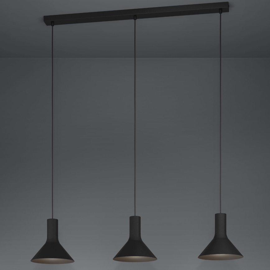 Eglo - Подвесная люстра 3xE27/28W/230V черный