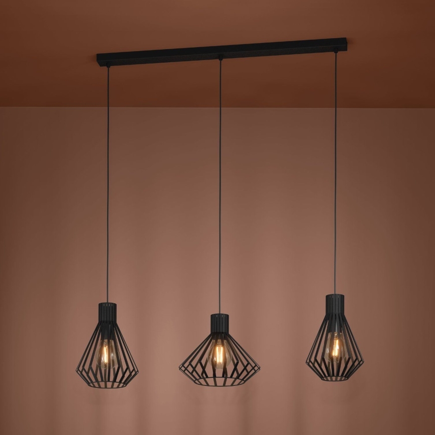 Eglo - Подвесная люстра 3xE27/40W/230V черный