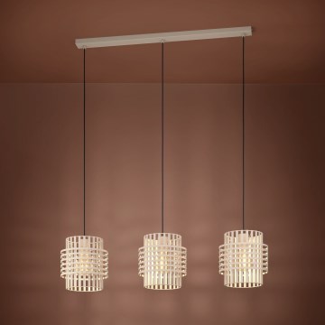 Eglo - Подвесная люстра 3xE27/40W/230V кремовый