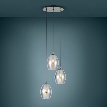 Eglo - Подвесная люстра 3xE27/60W/230V дымчатый