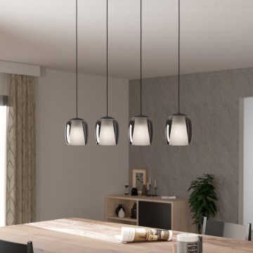 Eglo - Подвесная люстра 4xE27/28W/230V серый