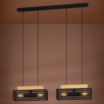 Eglo - Подвесная люстра 4xE27/40W/230V черный/коричневый