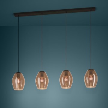 Eglo - Подвесная люстра 4xE27/40W/230V коричневый