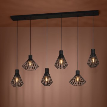 Eglo - Подвесная люстра 6xE27/40W/230V черный