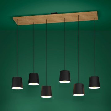 Eglo - Подвесная люстра 6xE27/40W/230V черный/коричневый